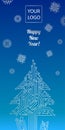 Chip circuit new year greeting card template
